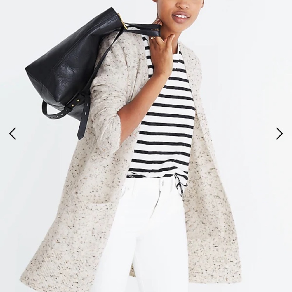 Madewell Cream Speckled Cardigan